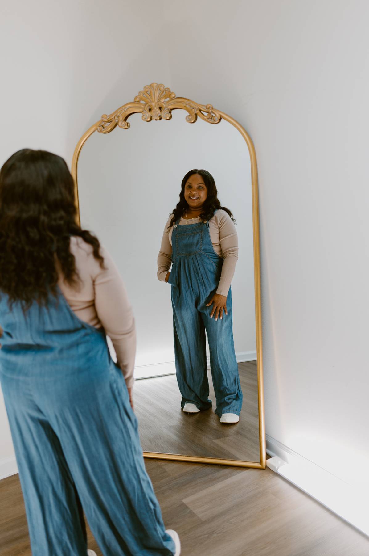 The Emery Washed Chambray Overall | Dark Denim