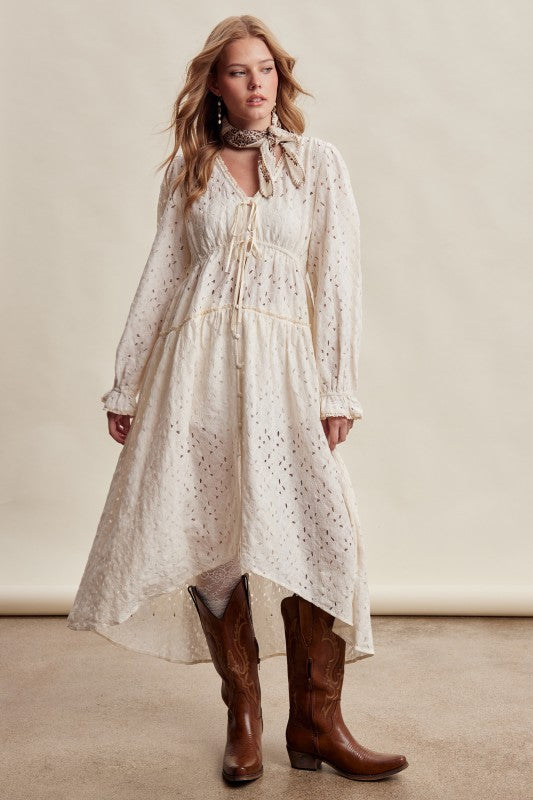 The Calista Eyelet Duster Dress