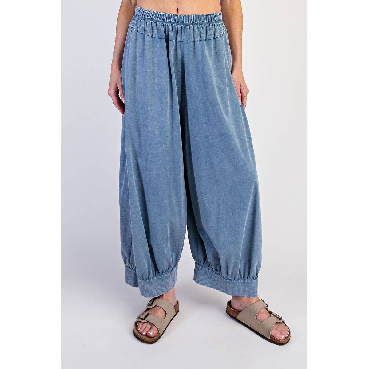 The Juniper Mineral-Washed Barrel Pants | Deep Jungle