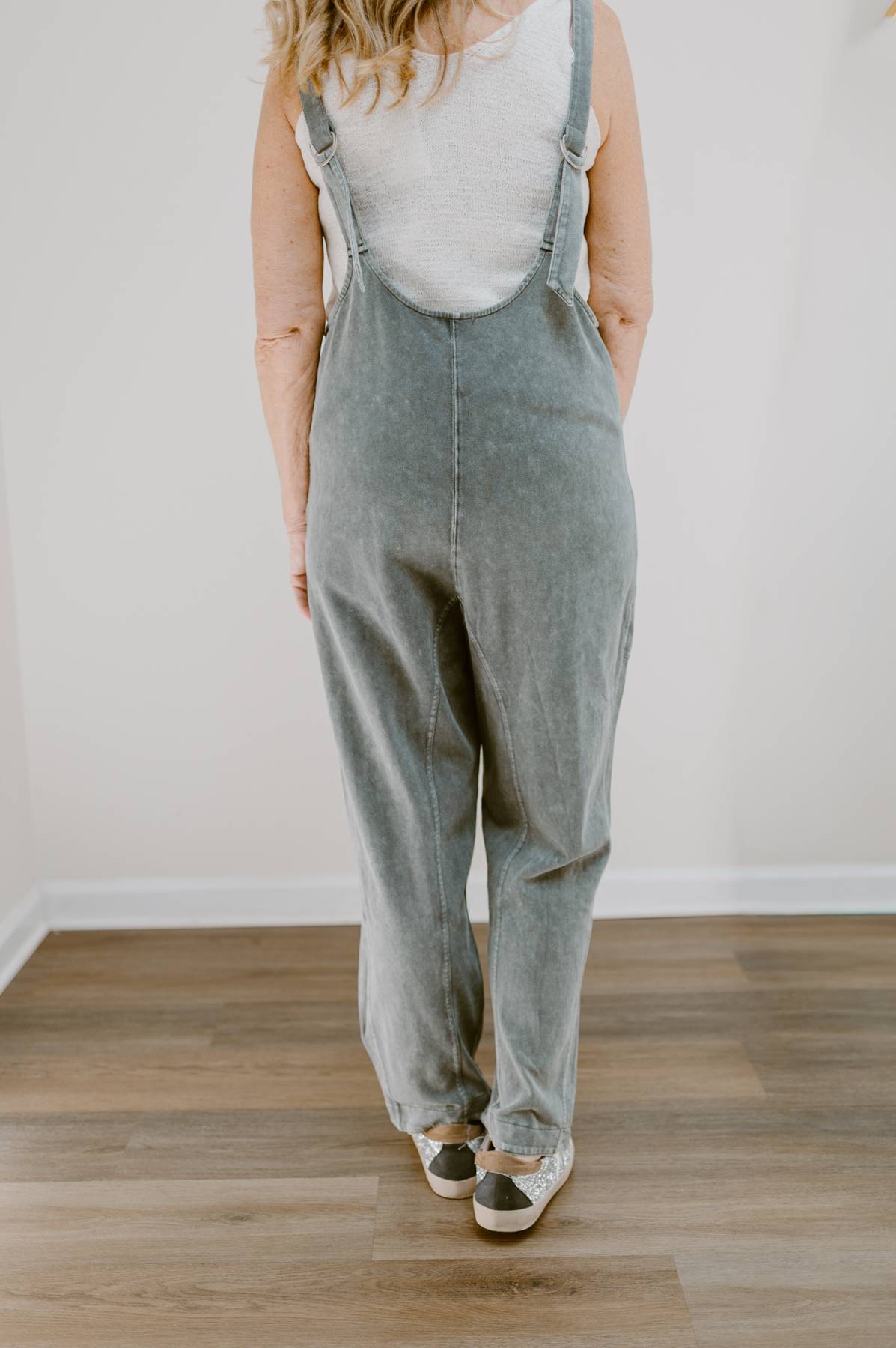 Mineral Wash Harem Jumpsuit | Charcoal