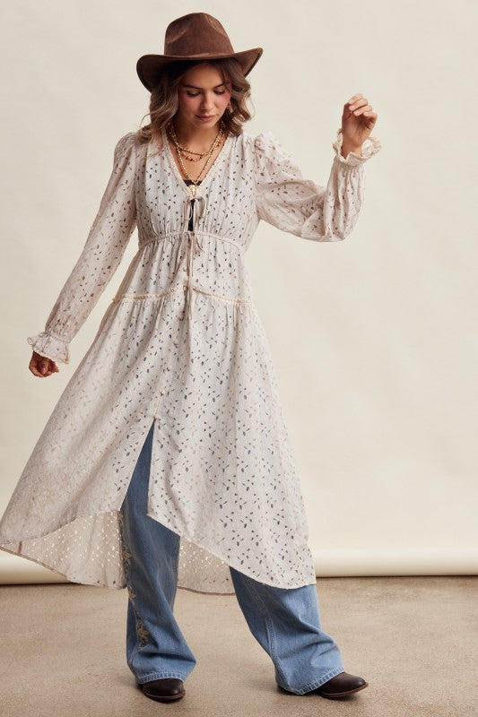 The Calista Eyelet Duster Dress