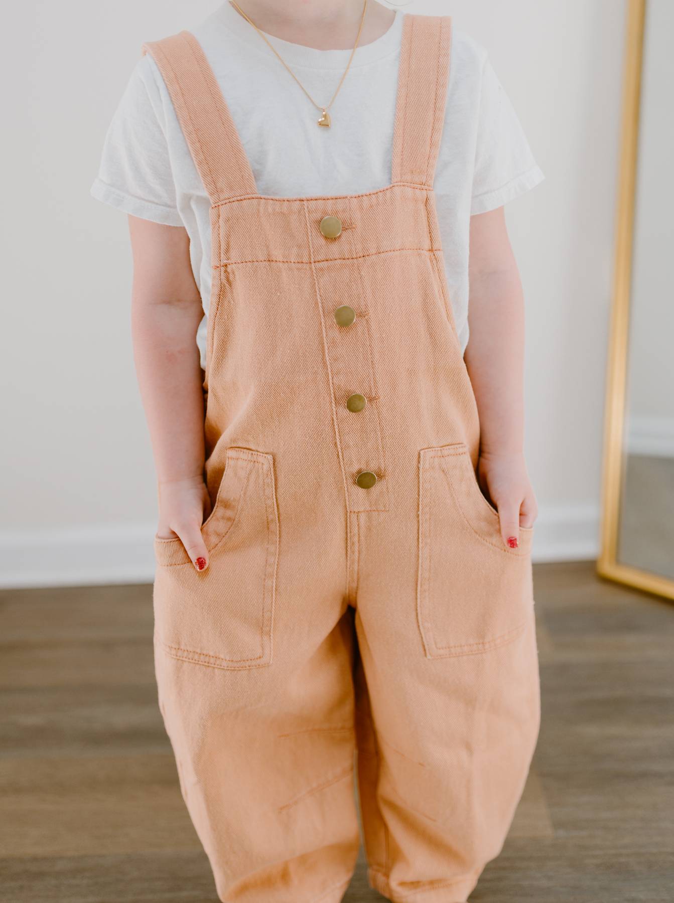 The Rosie Overalls - Kids | Washed Apricot