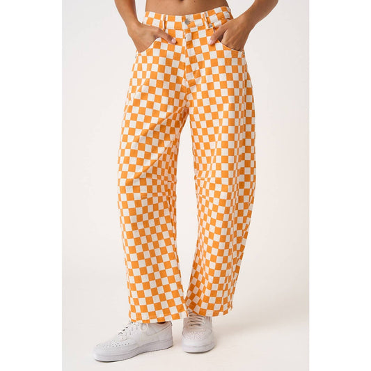 The Checkerboard Edit Barrel Jeans