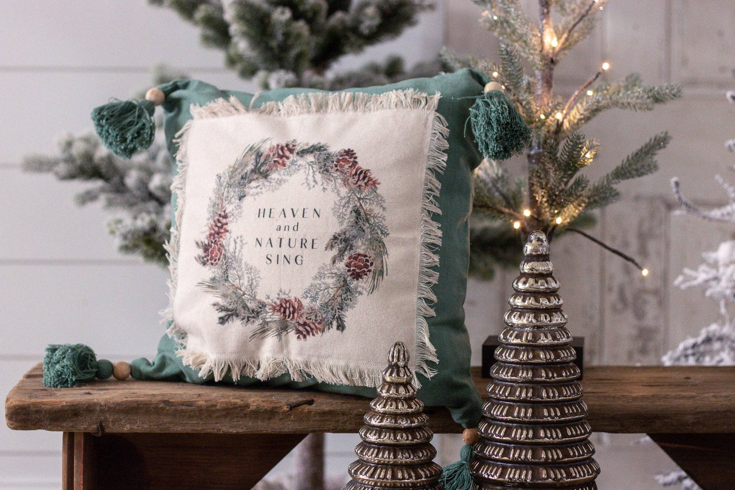 Heaven and Nature Sing Pillow | Green