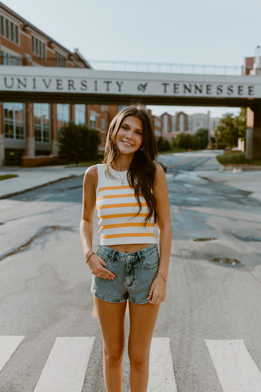 Sidelines Stripes Knit Tank