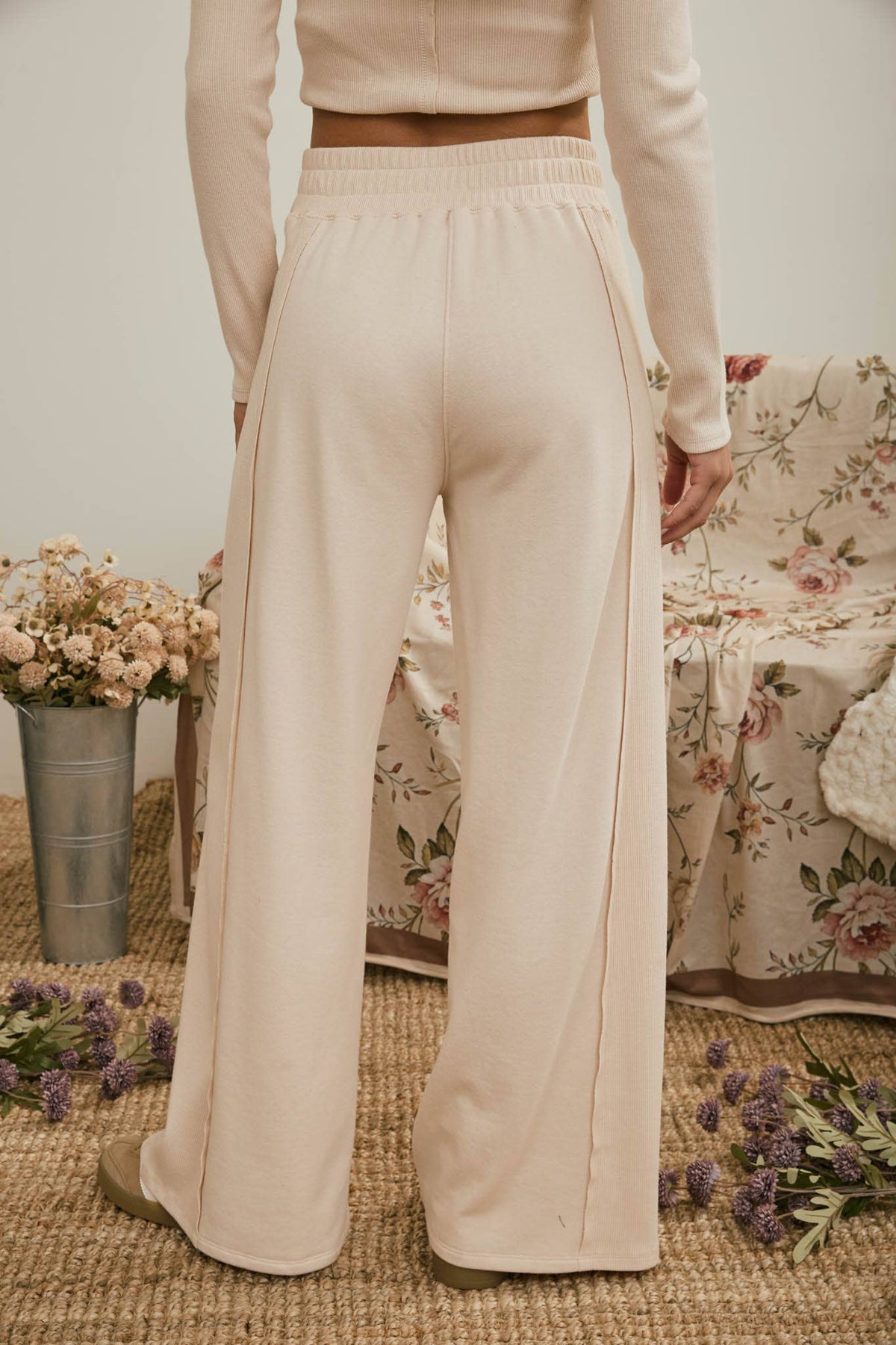 Easy Street Wide Leg Knit Pants | Cream