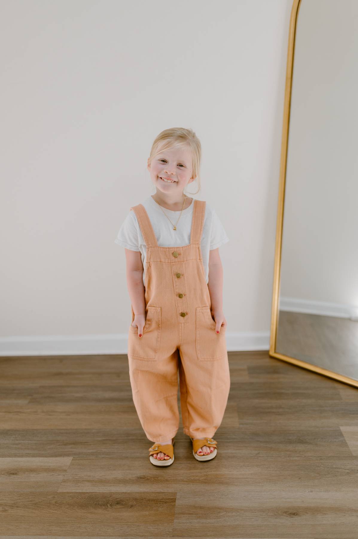 The Rosie Overalls - Kids | Washed Apricot