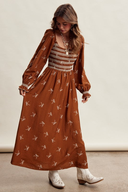 Southern Bow Smocked Maxi Dress
