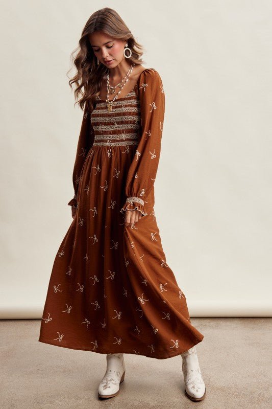 Southern Bow Smocked Maxi Dress