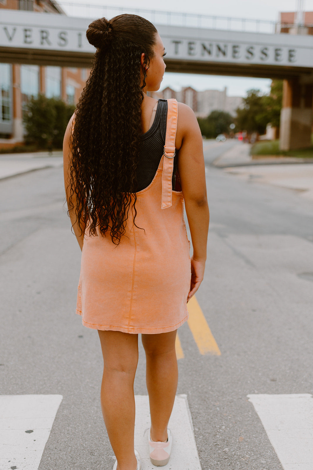 The Rocky Top Overall Dress | Orange