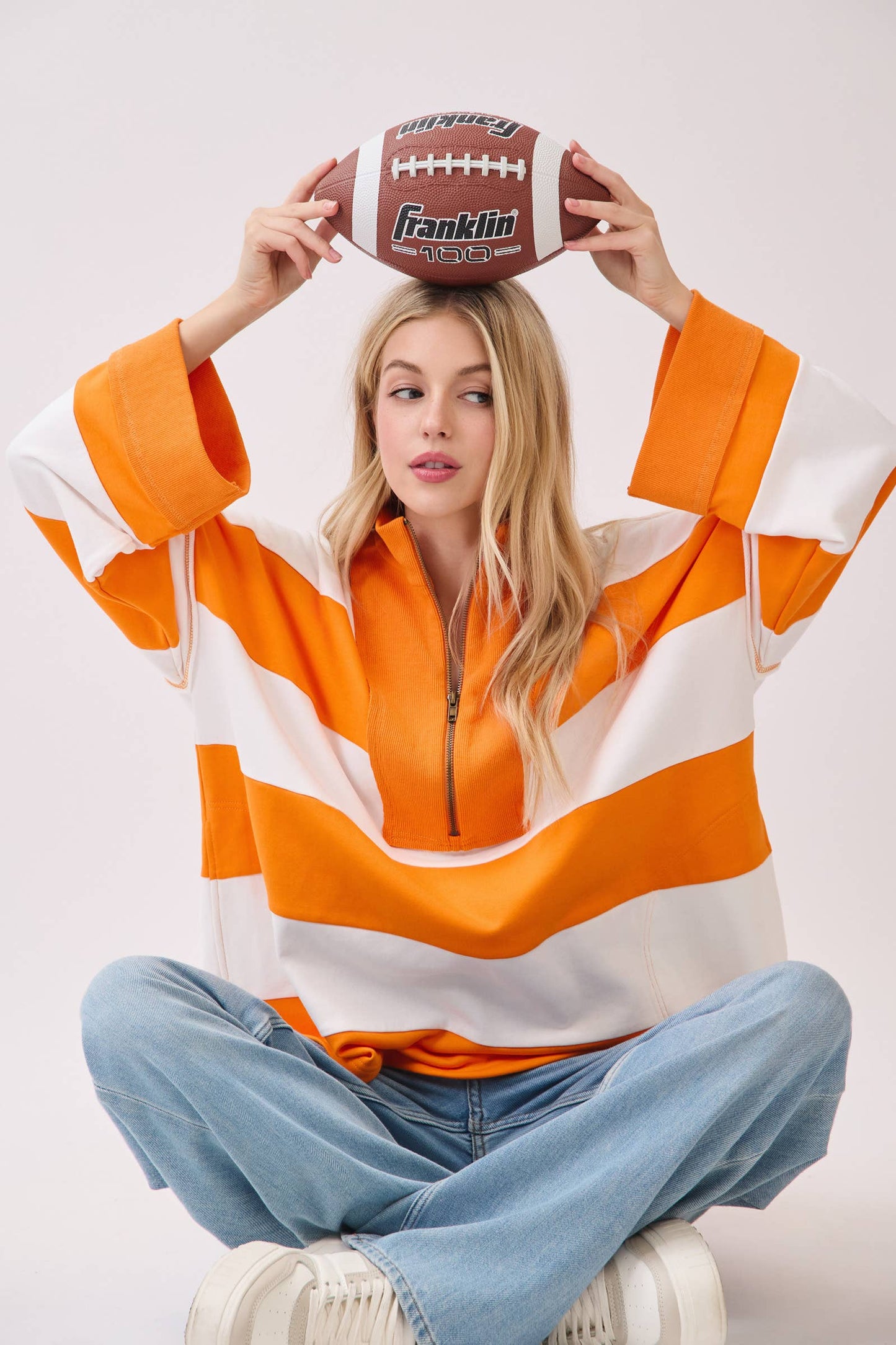 The Sideline Stripe Quarter-Zip Pullover