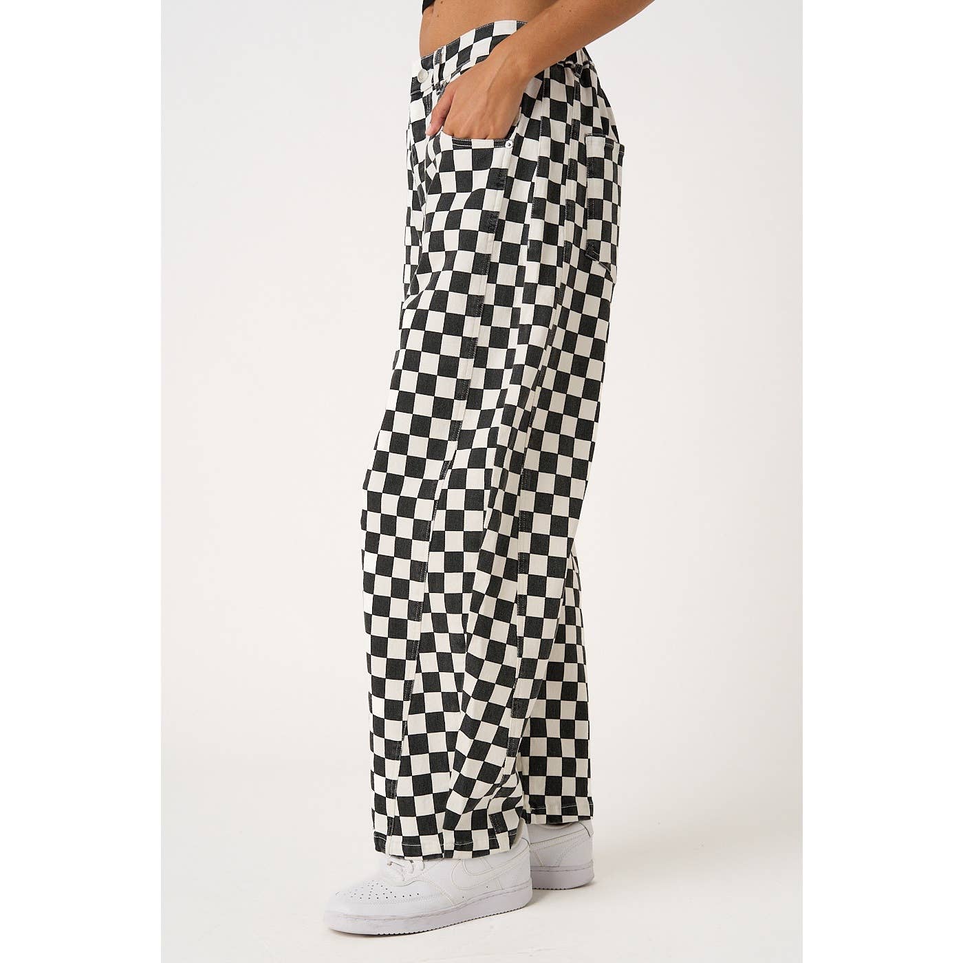 The Checkerboard Edit Barrel Jeans