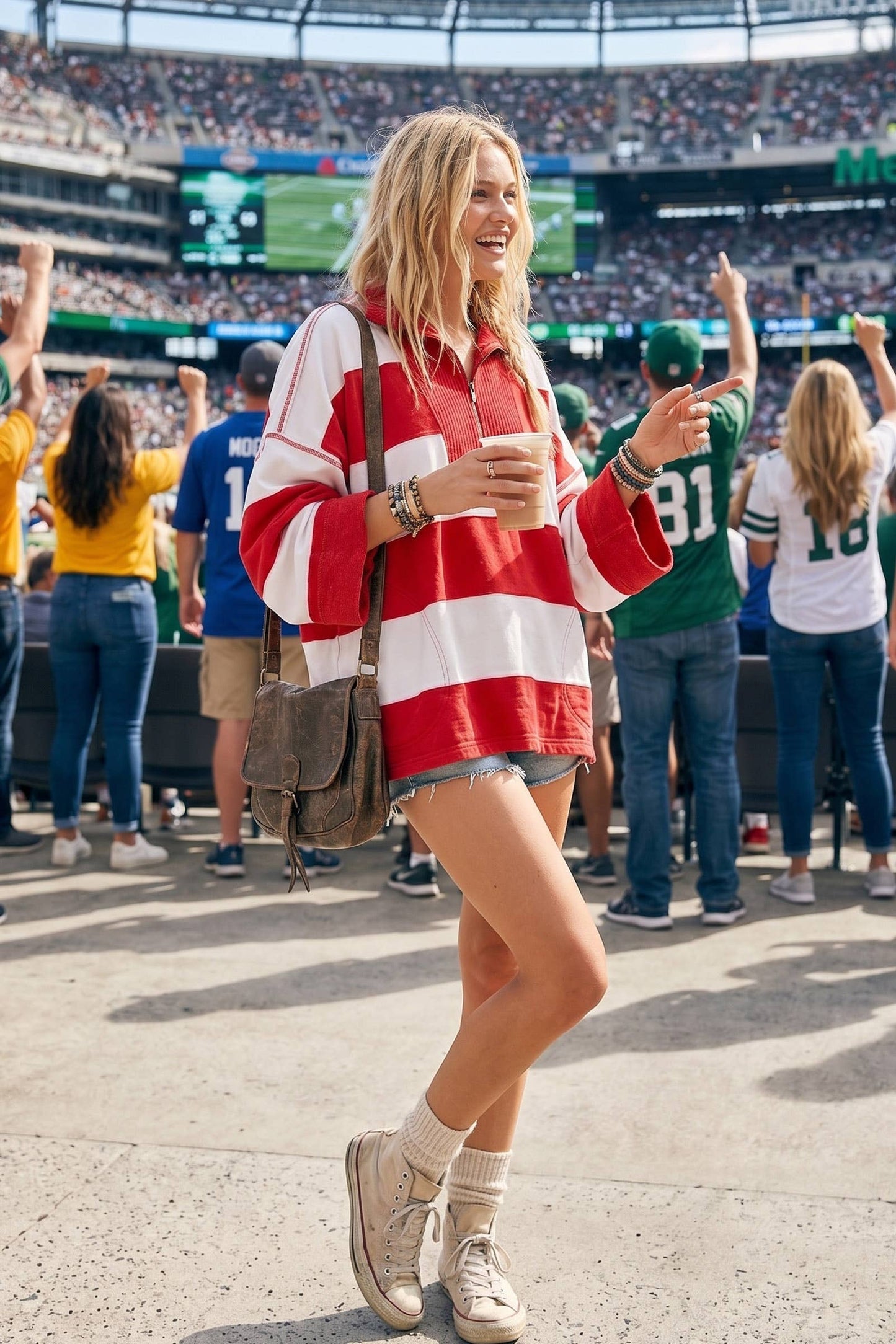 The Sideline Stripe Quarter-Zip Pullover