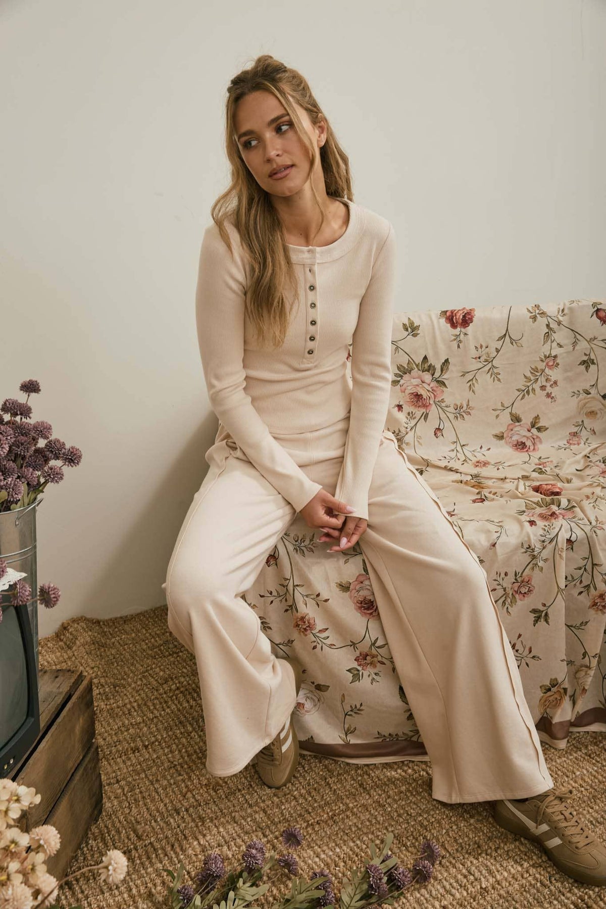 Easy Street Wide Leg Knit Pants | Navy