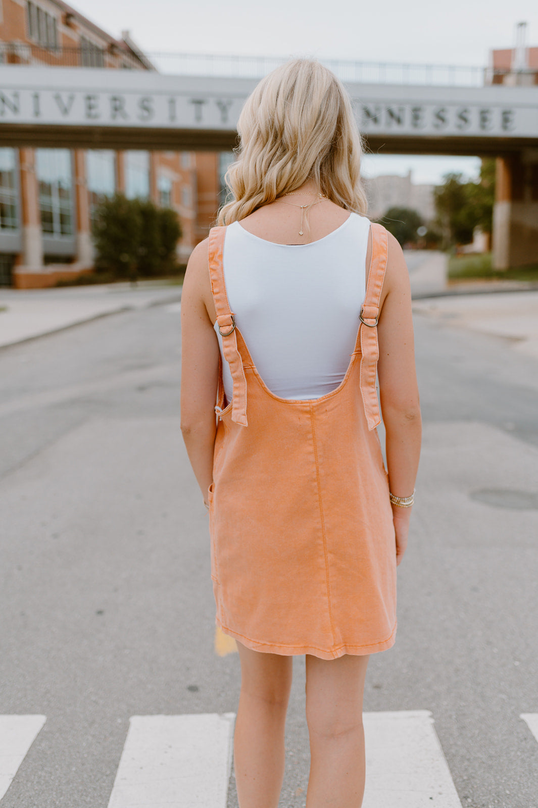 The Rocky Top Overall Dress | Orange