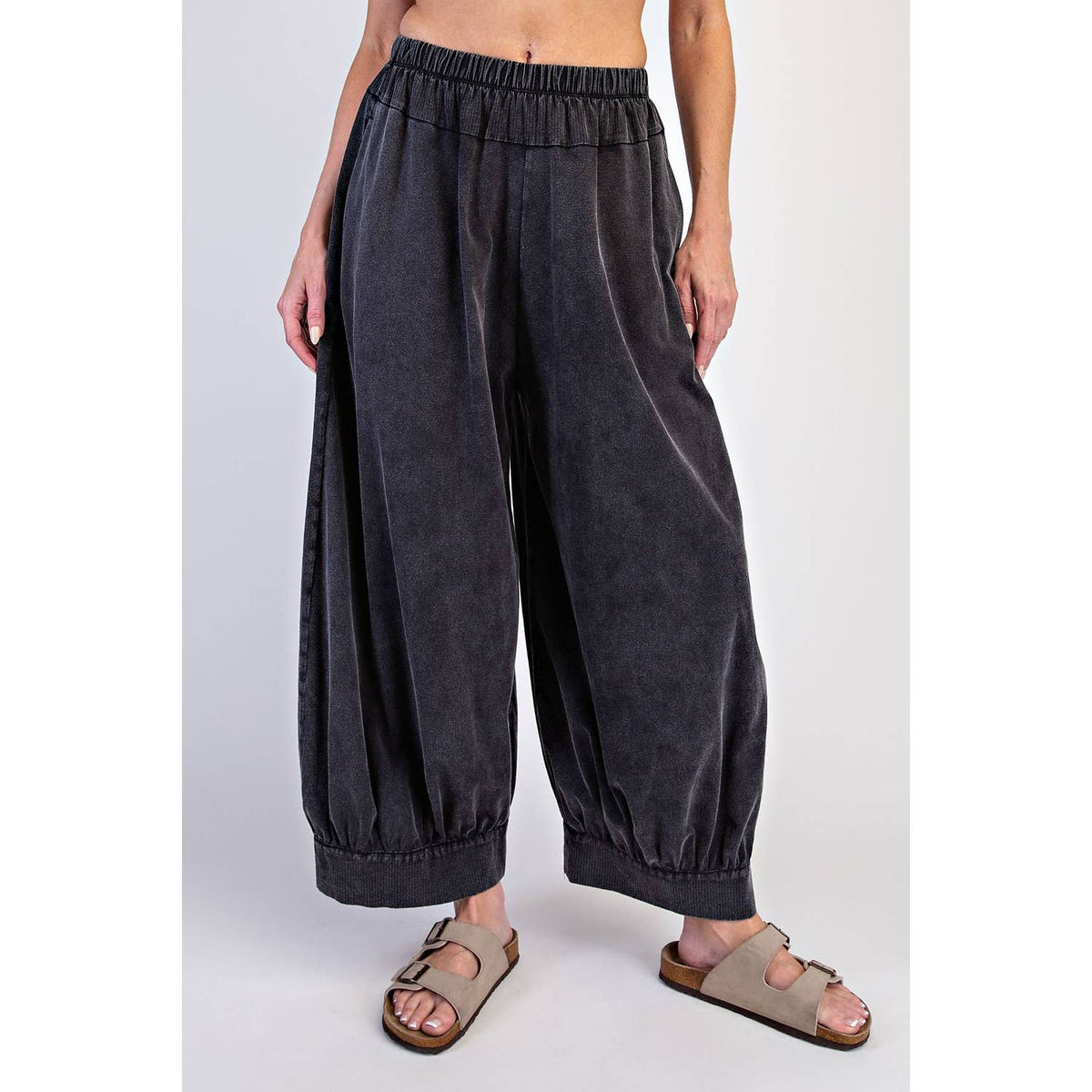 The Juniper Mineral-Washed Barrel Pants | Deep Jungle