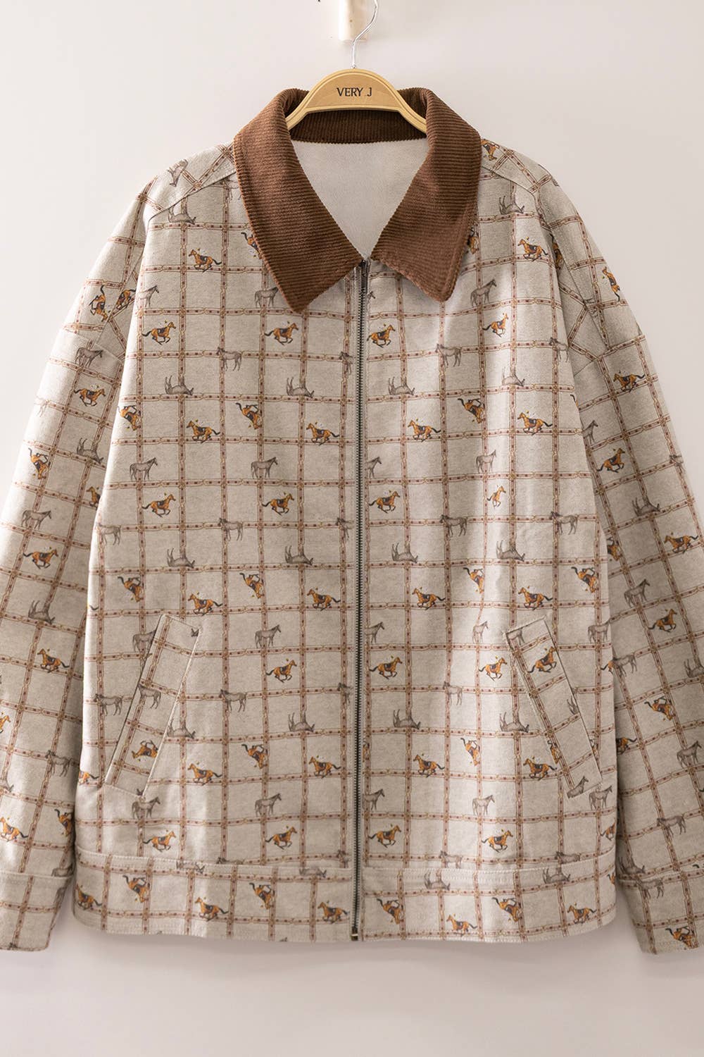 Bridle & Check Horse Print Jacket
