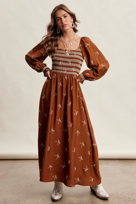 Southern Bow Smocked Maxi Dress