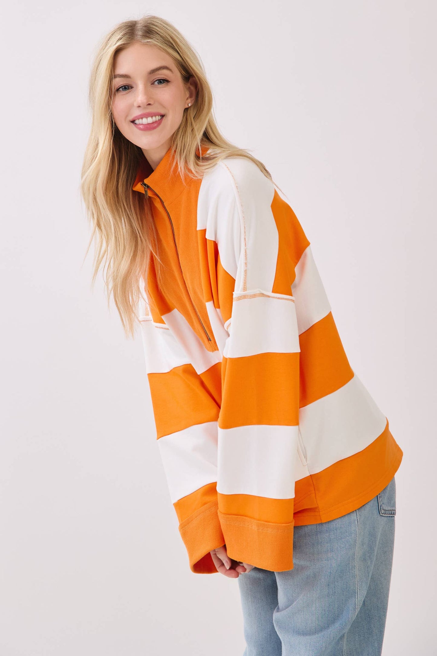 The Sideline Stripe Quarter-Zip Pullover