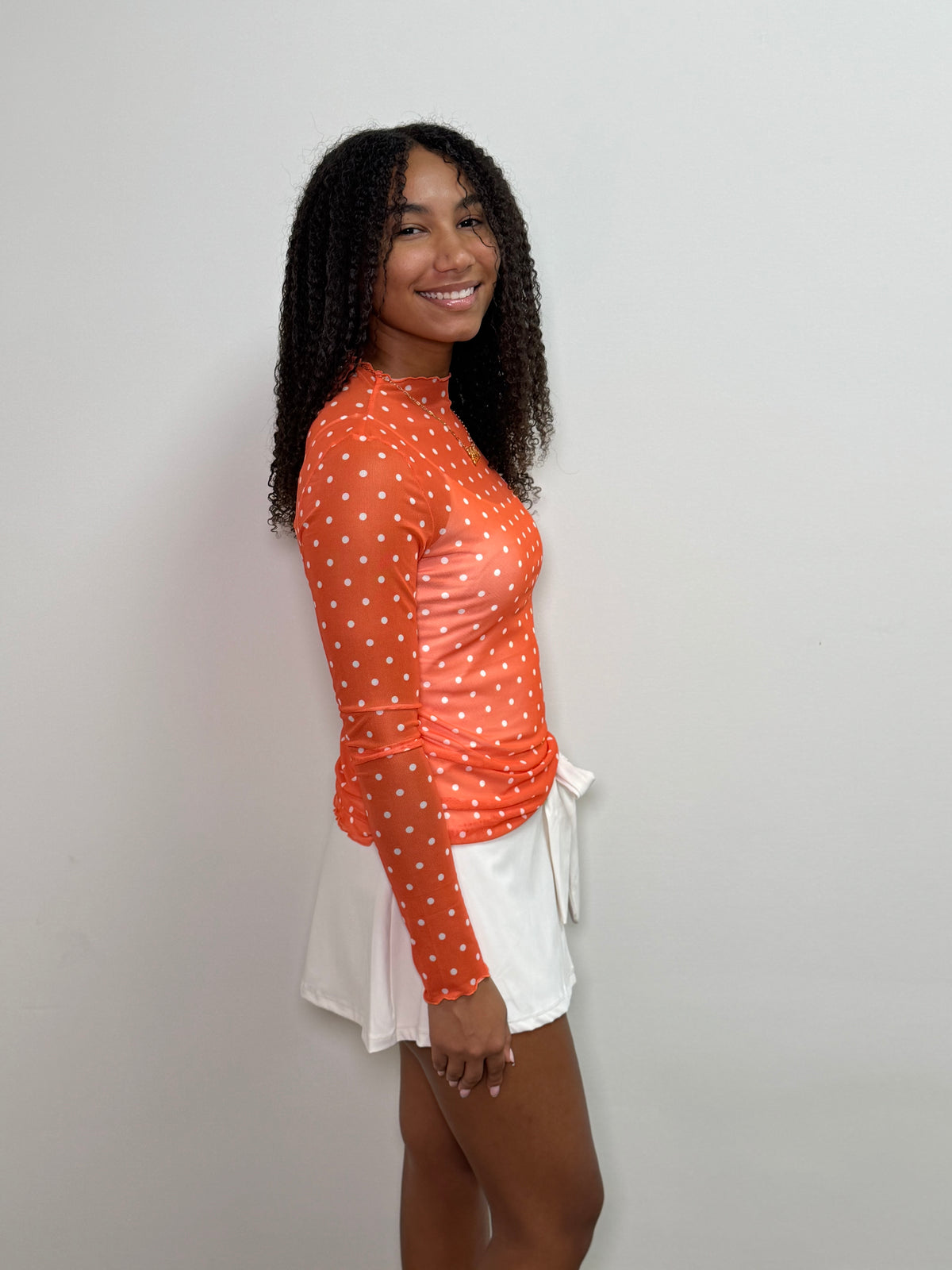 Dot the Line Mesh Top