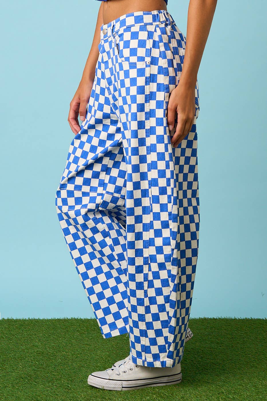 The Checkerboard Edit Barrel Jeans