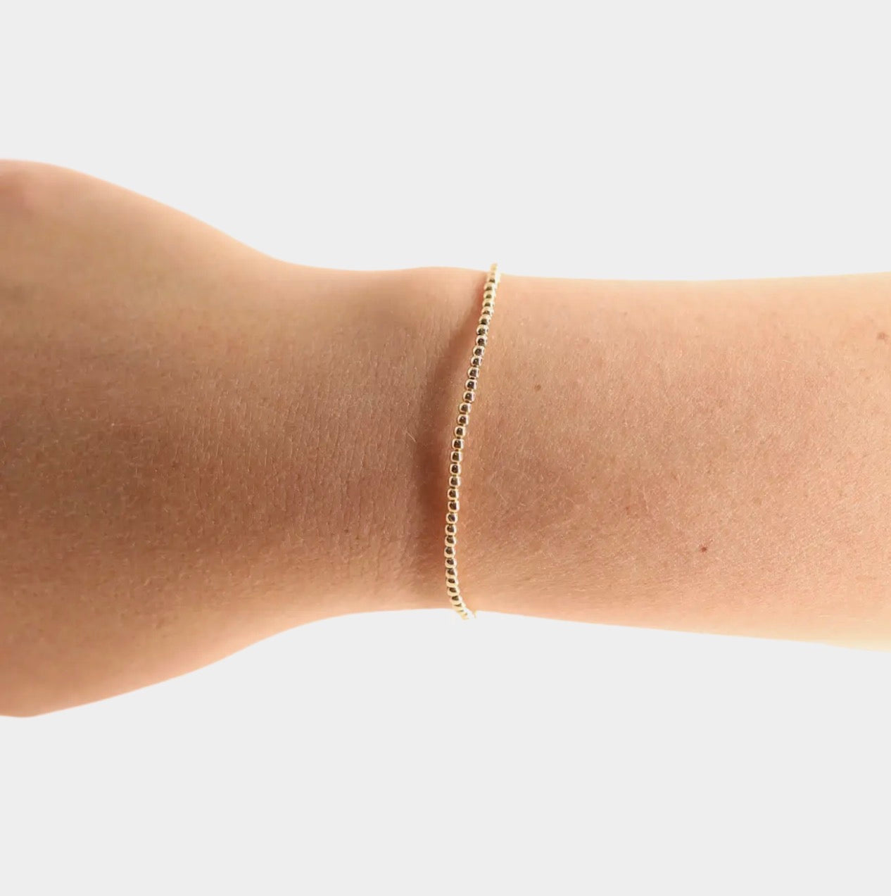 The 2mm Everyday Gold Beaded Bracelet