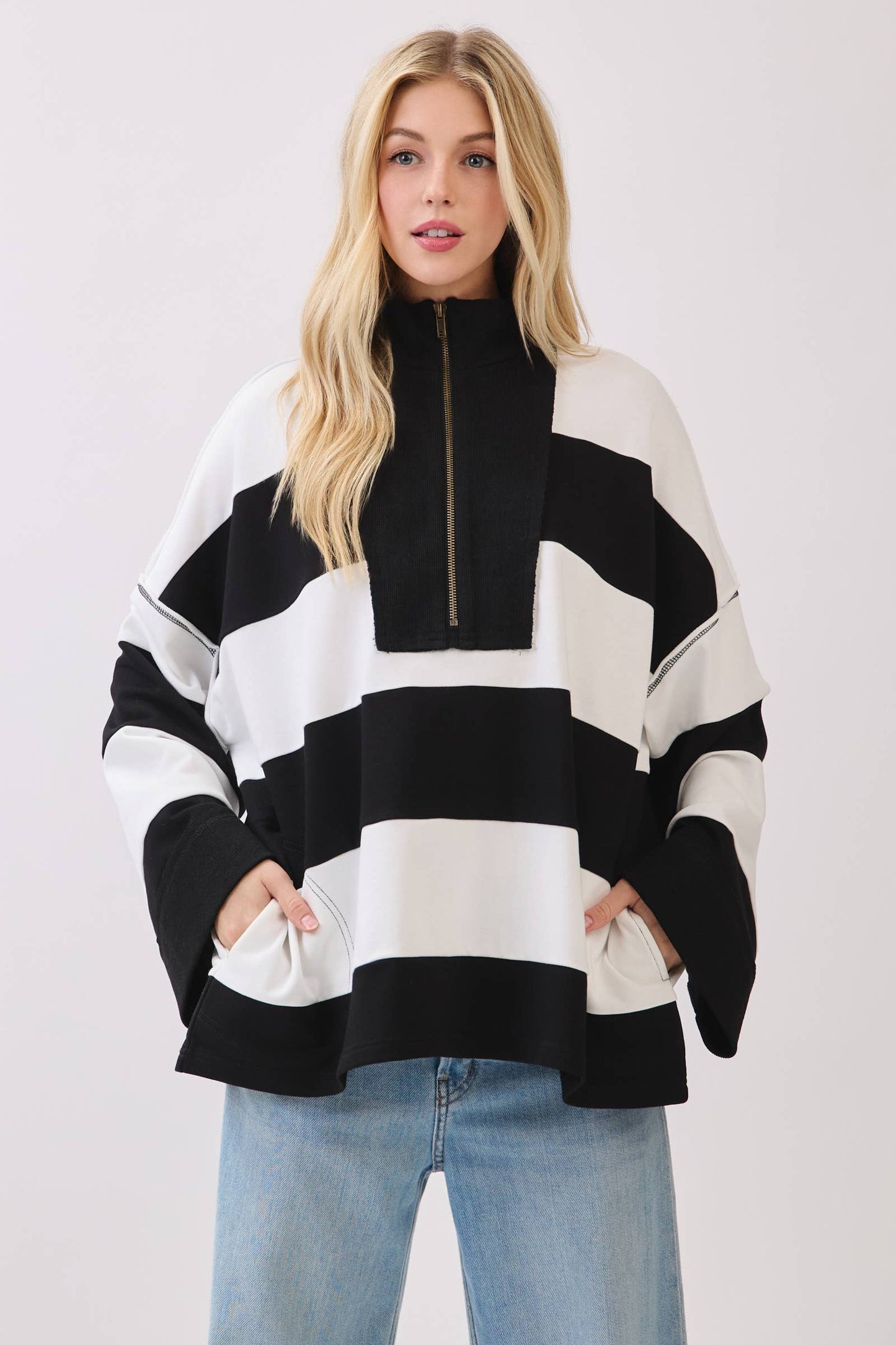 The Sideline Stripe Quarter-Zip Pullover