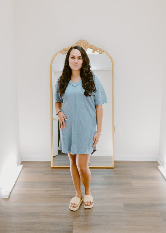 Comfy Days Acid Wash Dress | Denim