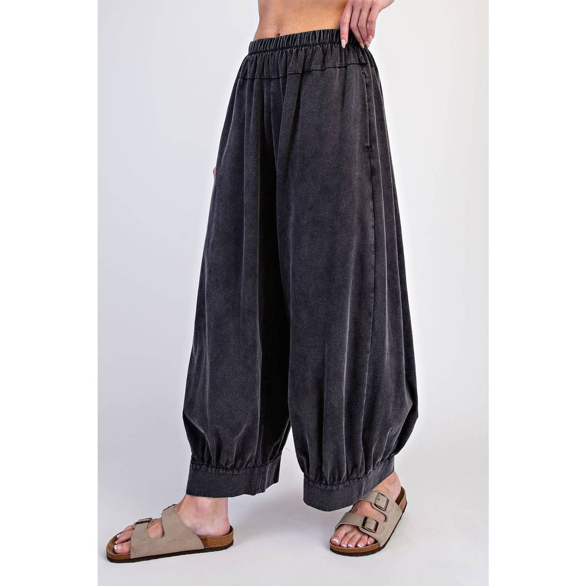 The Juniper Mineral-Washed Barrel Pants | Deep Jungle