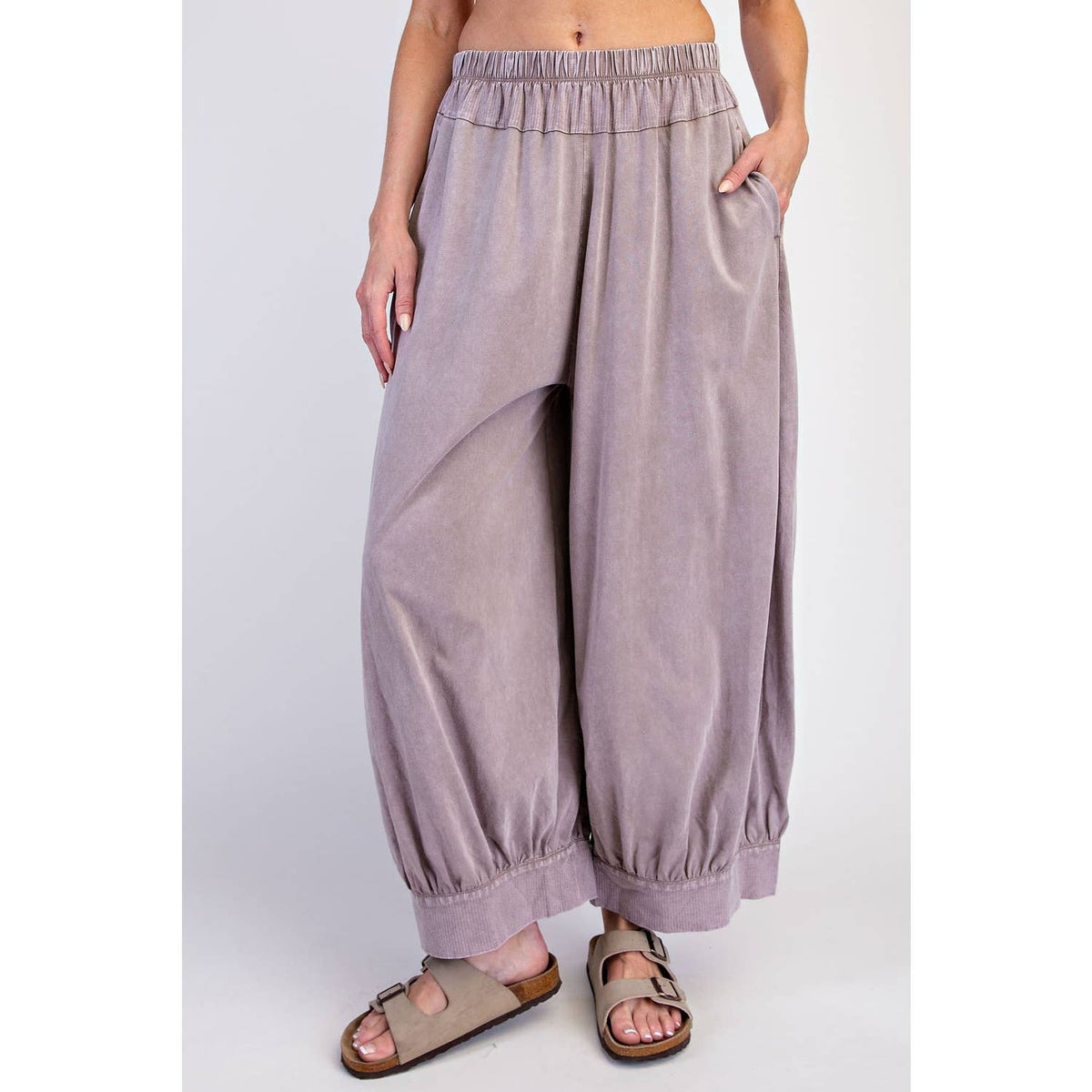 The Juniper Mineral-Washed Barrel Pants | Deep Jungle