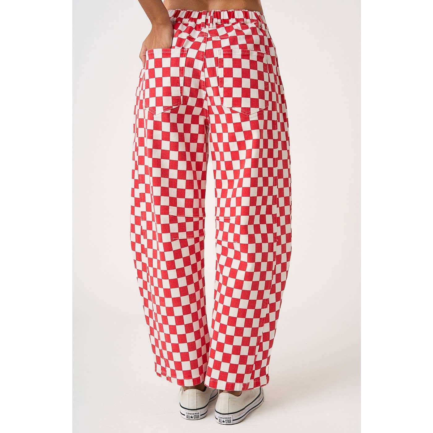 The Checkerboard Edit Barrel Jeans