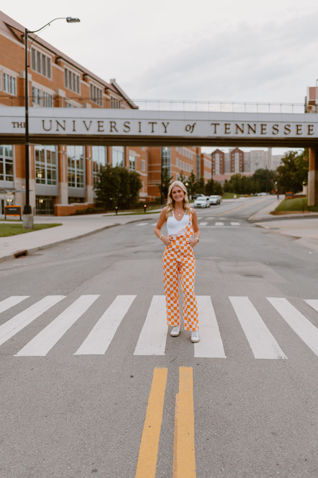 Orange & White Checkered Game Day Bibs | Adult