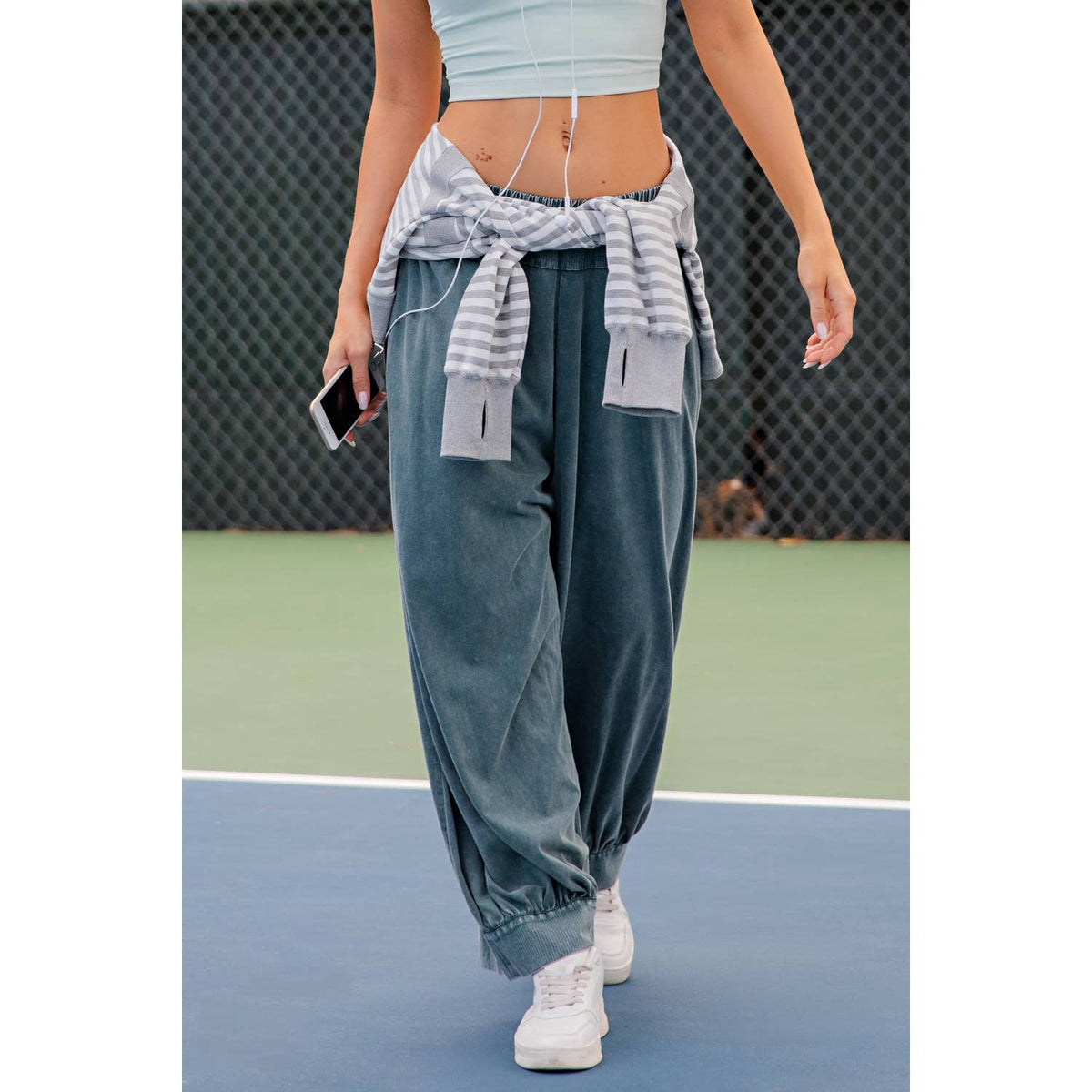 The Juniper Mineral-Washed Barrel Pants | Deep Jungle