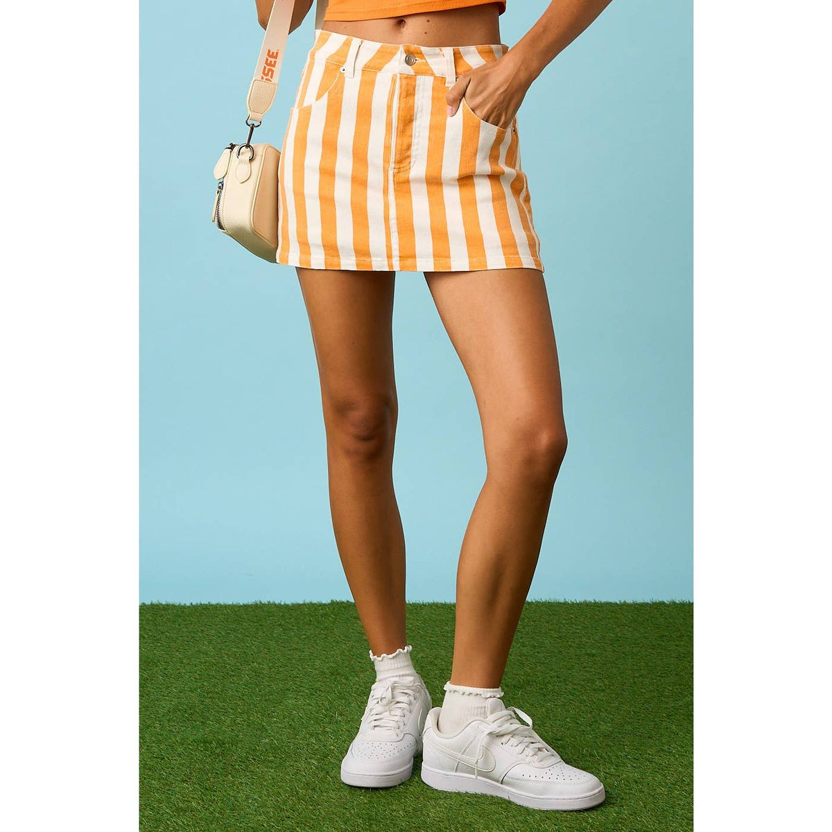 Spirit Stripe Denim Skort