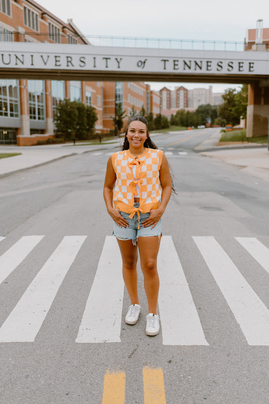 The Victory Bow Knit Vest | Tennessee Orange