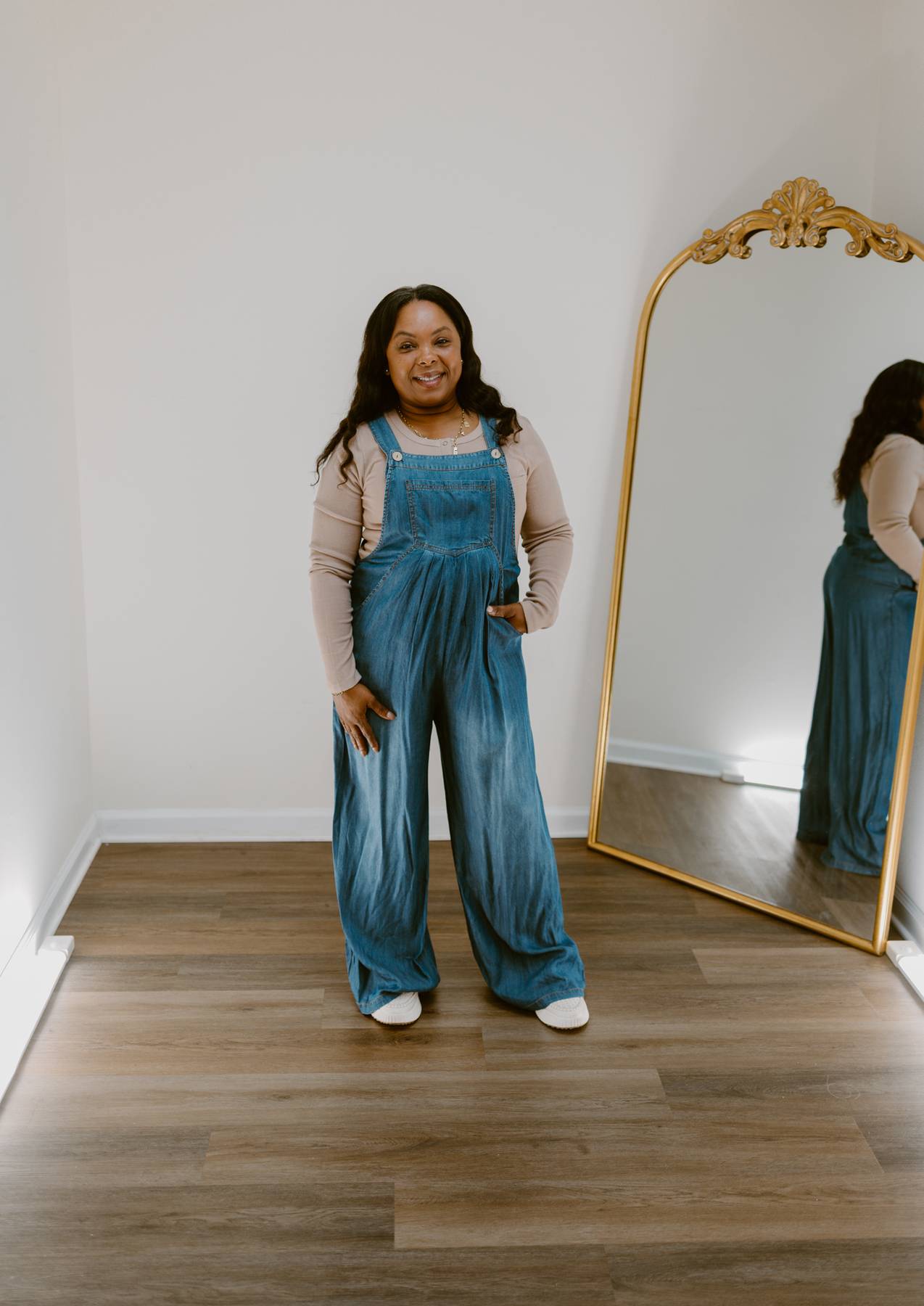 The Emery Washed Chambray Overall | Dark Denim