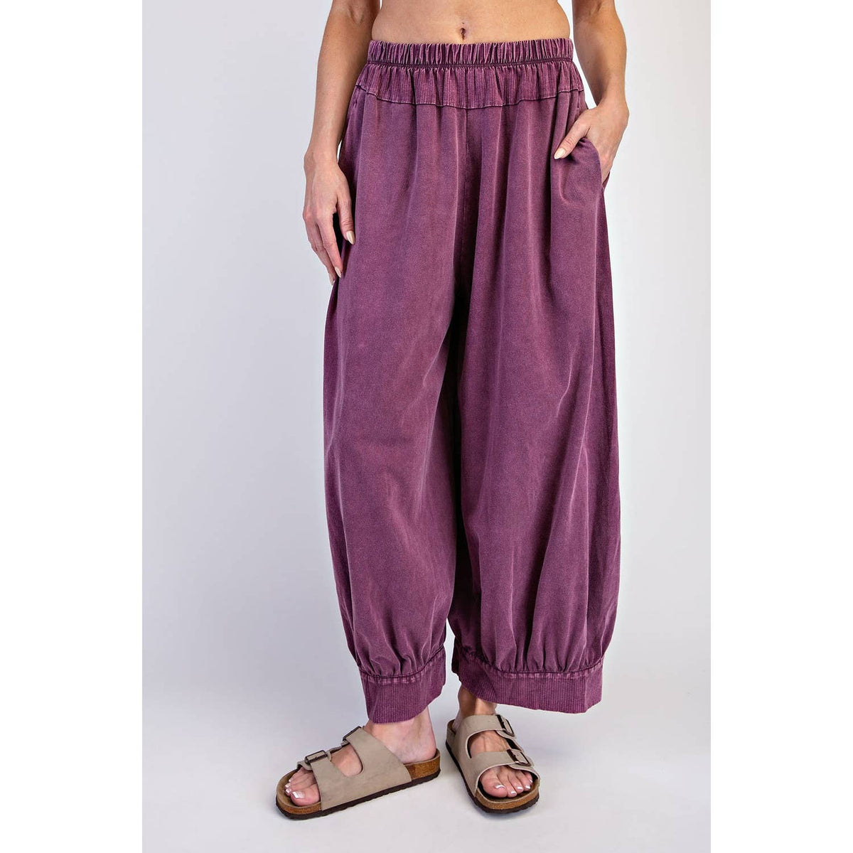 The Juniper Mineral-Washed Barrel Pants | Deep Jungle