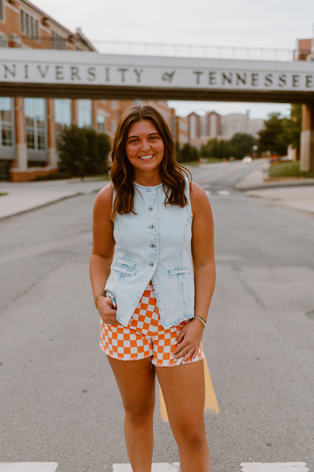 The Gameday Checker Shorts |Orange