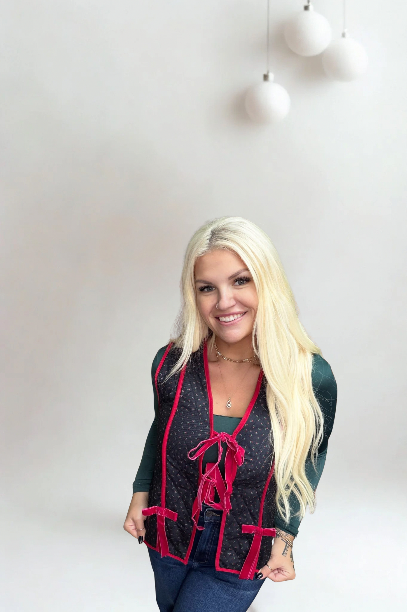 The Pemberley Velvet-Tie Quilted Vest