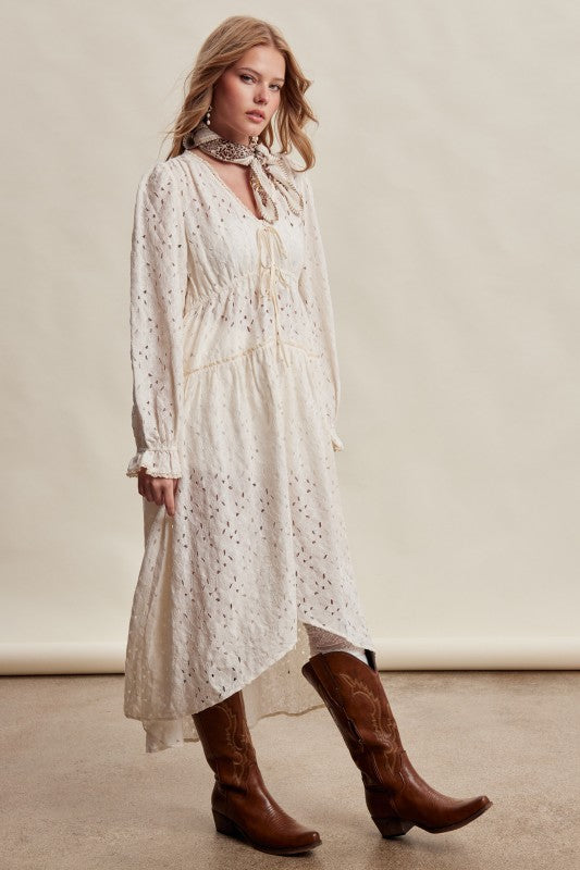 The Calista Eyelet Duster Dress