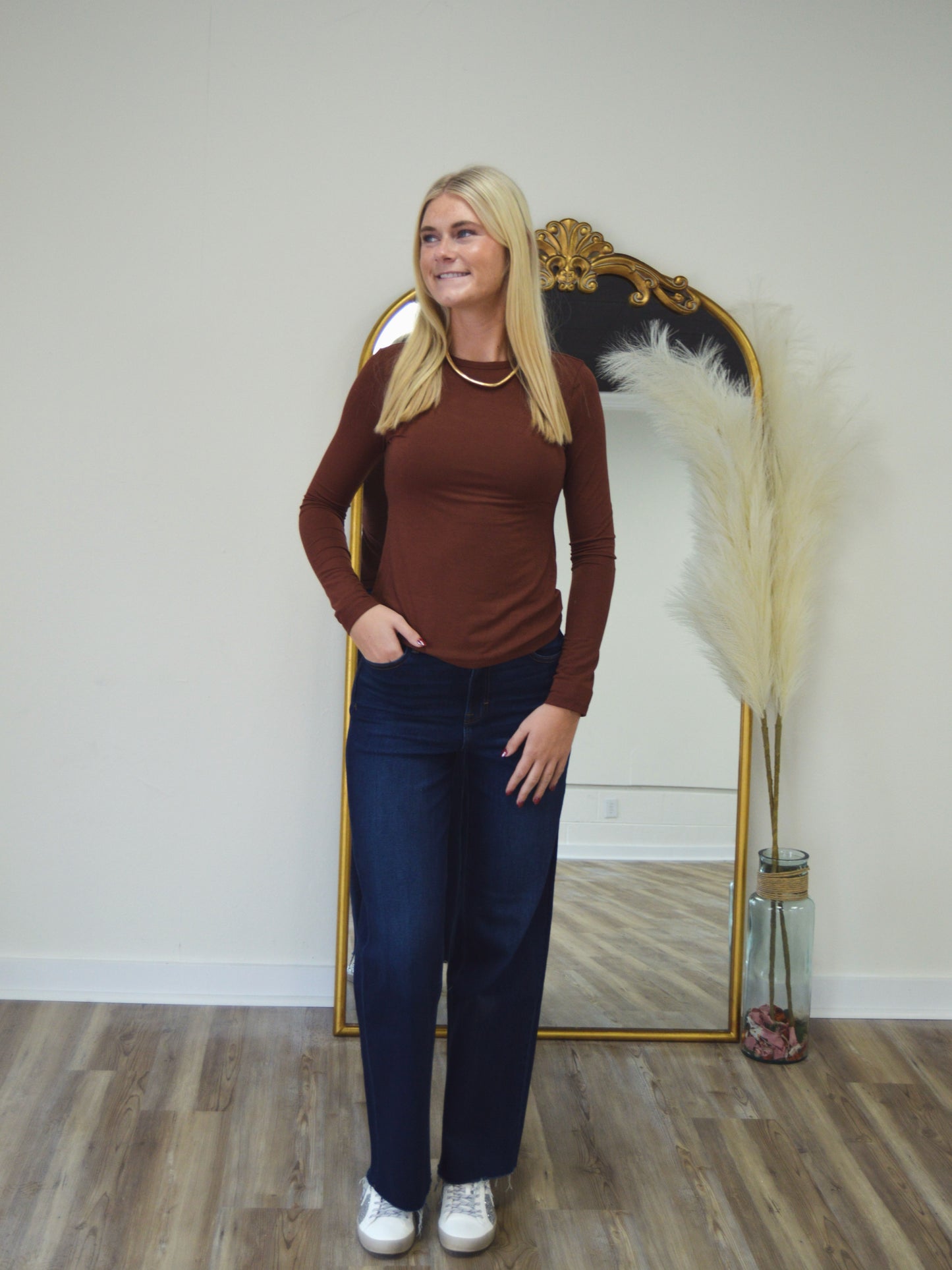 The Signature Crew Long Sleeve | Chestnut