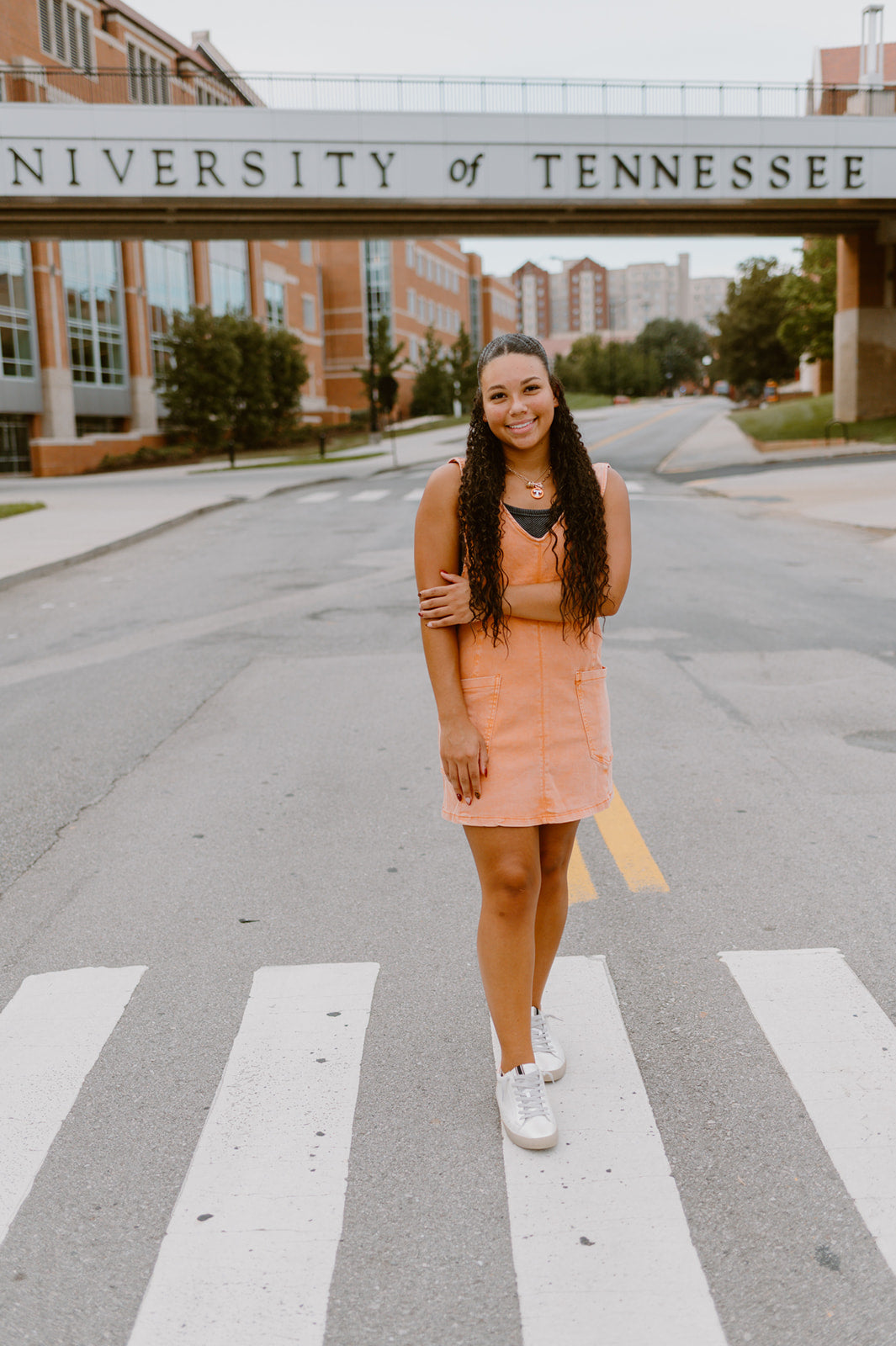 The Rocky Top Overall Dress | Orange