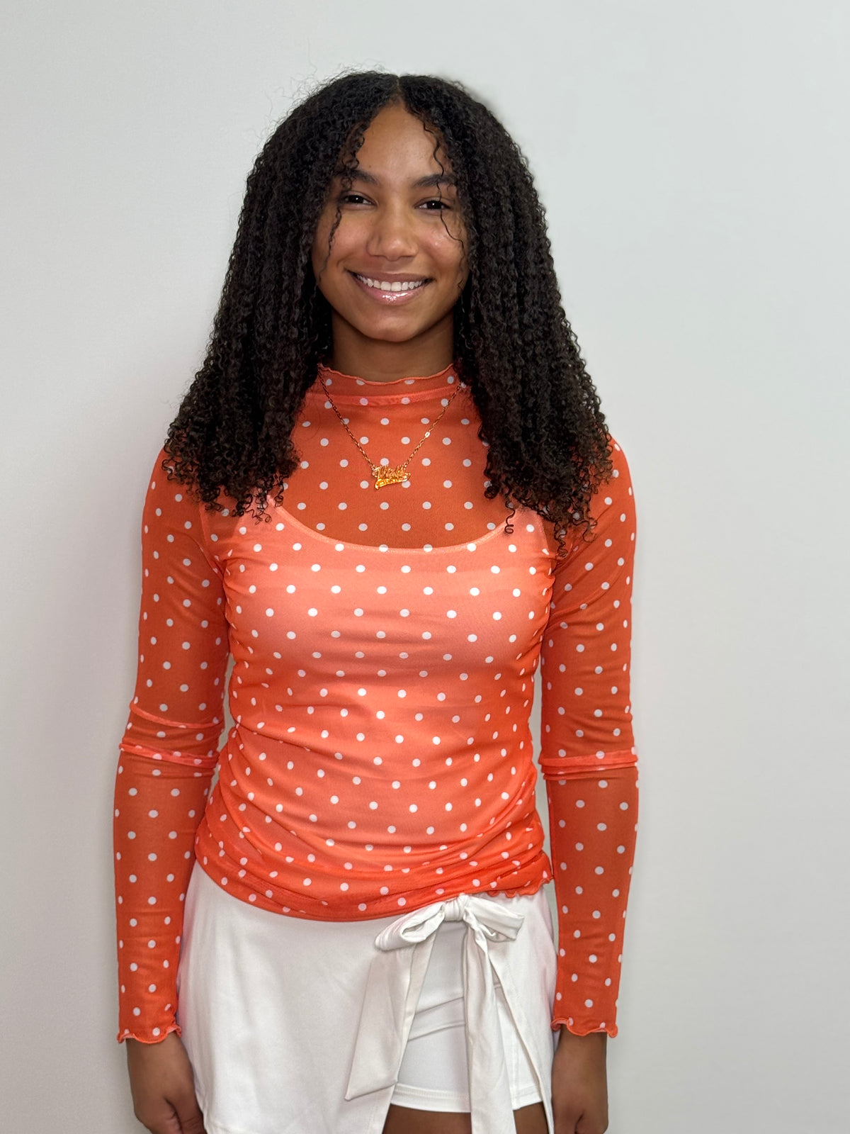 Dot the Line Mesh Top