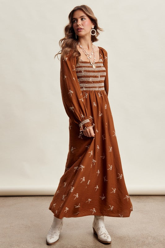 Southern Bow Smocked Maxi Dress