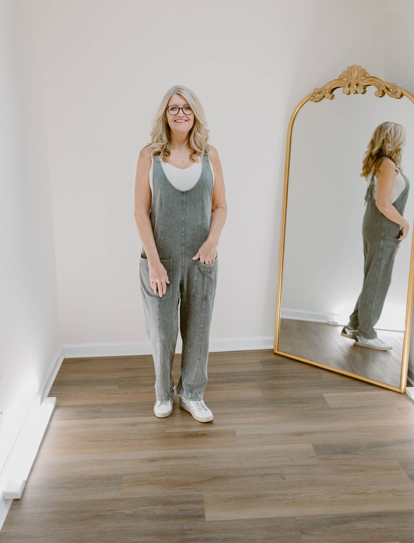 Mineral Wash Harem Jumpsuit | Charcoal