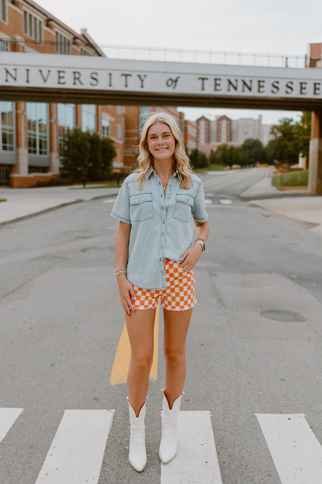 The Gameday Checker Shorts |Orange