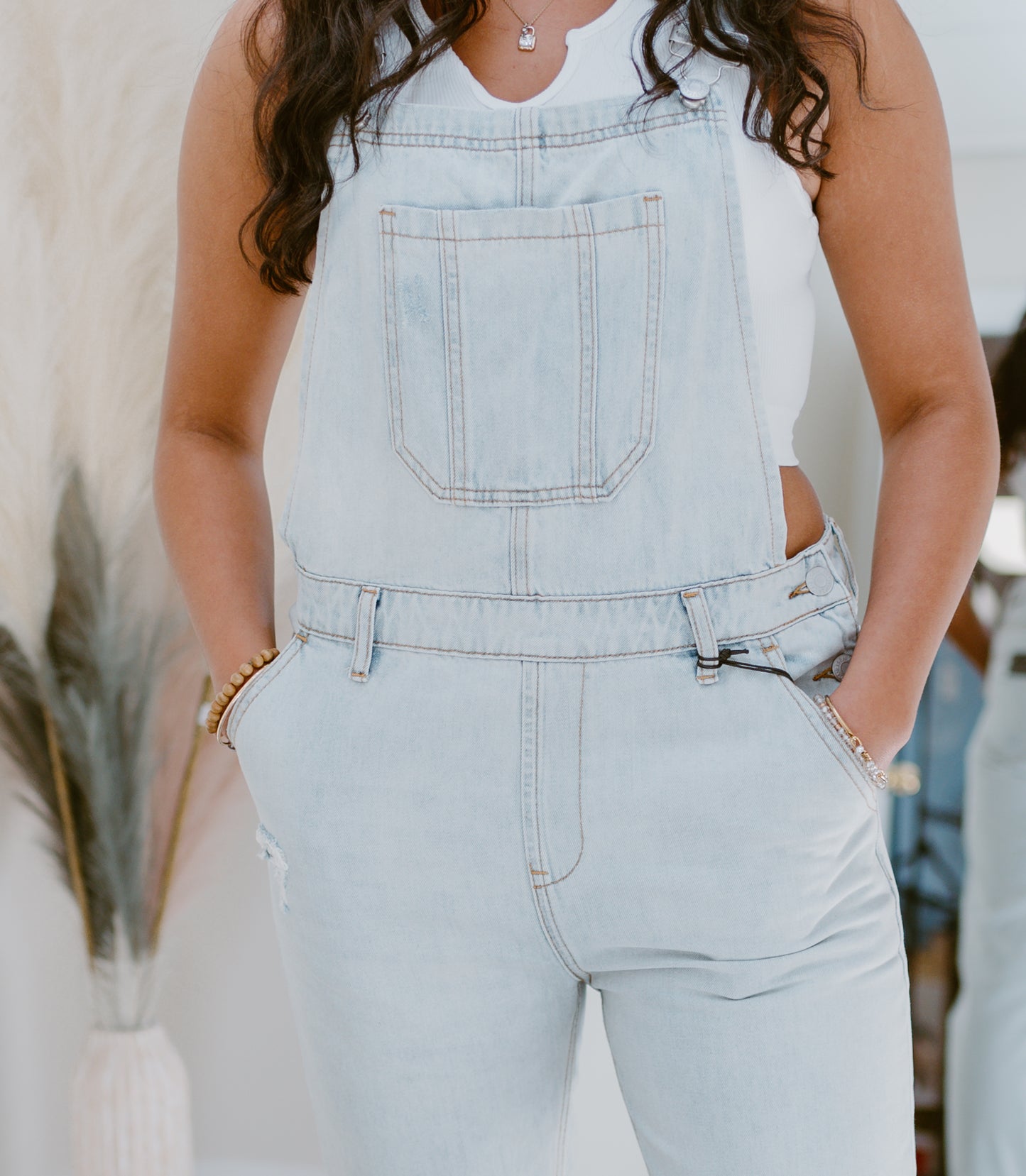 Risen Ice Denim Overalls