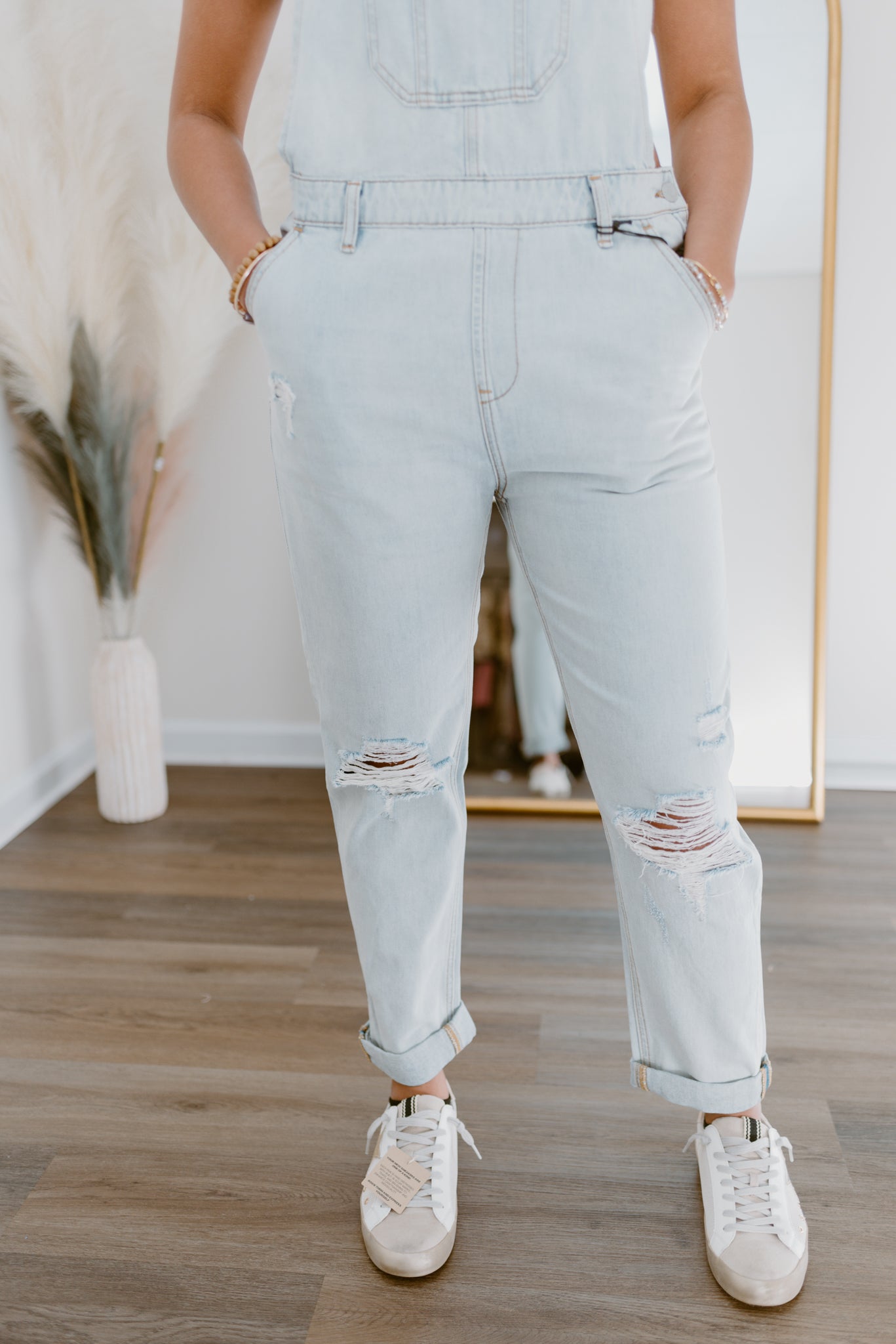 Risen Ice Denim Overalls