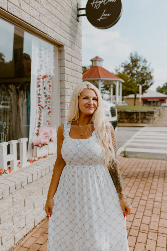 Bow Pattern Ruched Midi