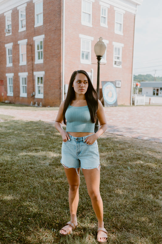 Cable Knit Crop Tank